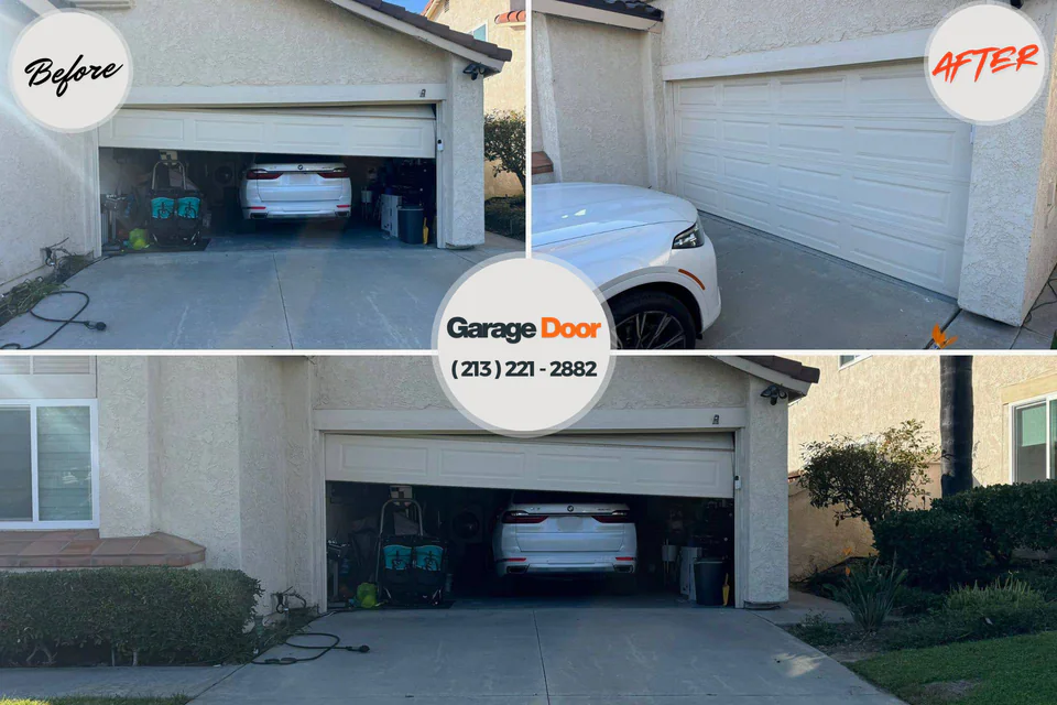 Before and after: garage door repair Fairway, KS